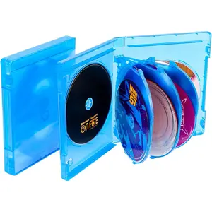 Blu-ray DVD CD Multi Case 8 Tray Holds 8 Discs 20mm Replacement Box Blue Transparent Disc Holder 2Pack BD Case Holds 16 Discs