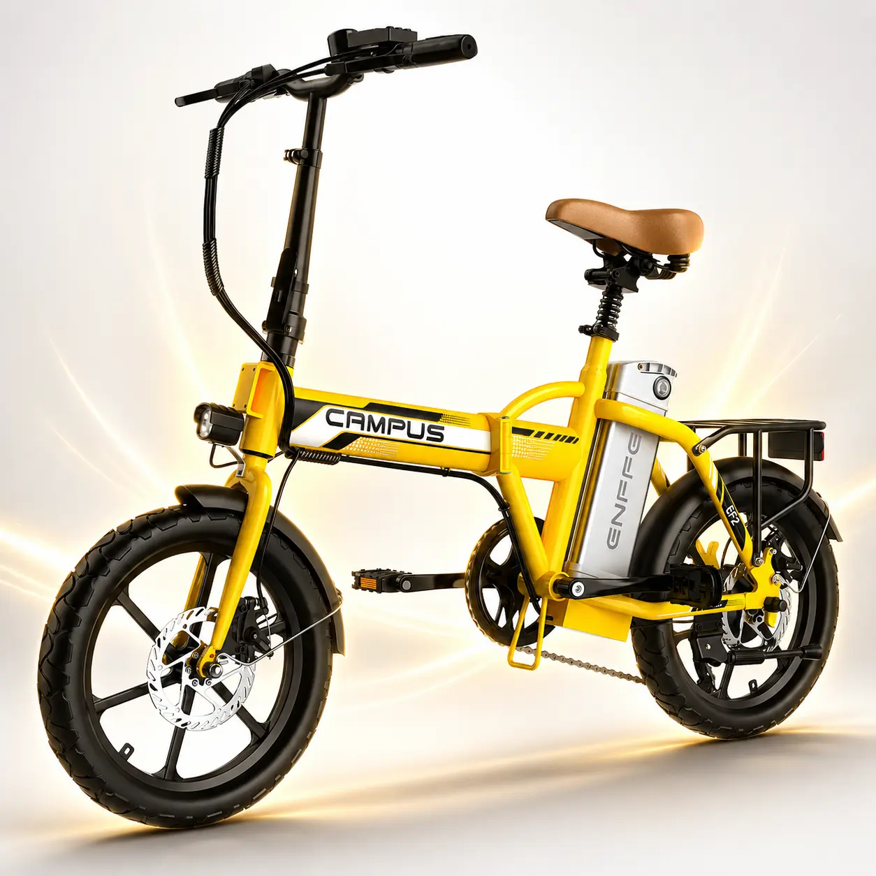 Unisex EF2 Compact Fold Foldable 2-Seat Adult Electric Bike for Commuting, 1000W Peak Motor, 20MPH Top Speed, High-Carbon Steel Frame, 16" Pneumatic Tires, 30-50 Mi Range, Front & Rear Disc Brakes, 1000W Motor sohochic