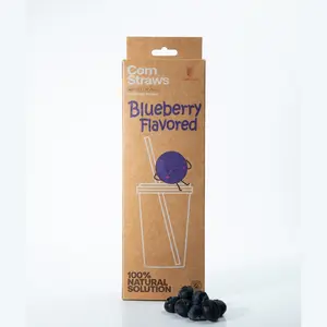 Blueberry Flavored Corn Based Drinking Straws 7.75" - 6mm