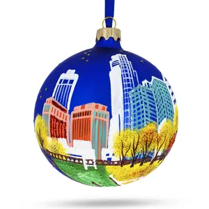 Omaha, Nebraska, USA Glass Ball Christmas Ornament 4 Inches