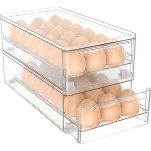 Egg Box Transparent 18 and 36 Pack Storage for Refrigerator Kitchen Storage Size: 13.3 * 4.7 * 3.9 inches (2 pack)