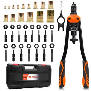 Rivet Nut Tool Kit, 16-Inch Release Rivnut Tool with 15 Metric & SAE Mandrels, 125Pcs Nutsert Assortment & Rugged Case
