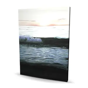 212 MAIN Desaturated Sunset Waves Marine Coastal Wall Artwork, 36x48 in, High-Def Soft-Color Print, Home Decor Accent for Room Decoration