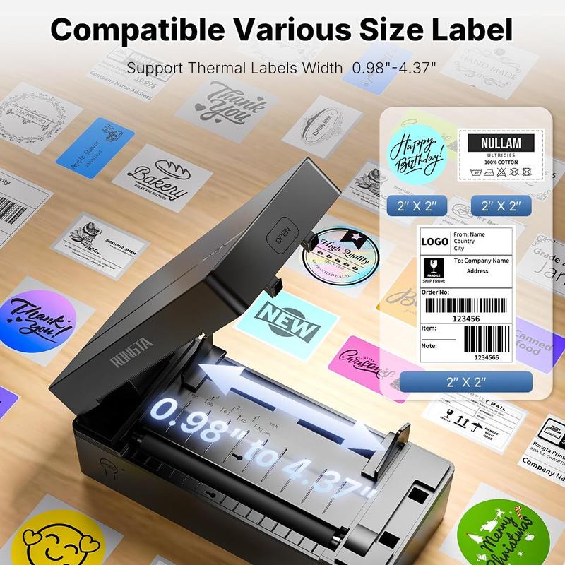RT  Shipping Label Printer, Bluetooth Wireless Thermal Label Printer, Compatible with iOS, Android, Windows, Mac, Chromebook, Widely Used for Etsy, Ebay, Shopify, USPS