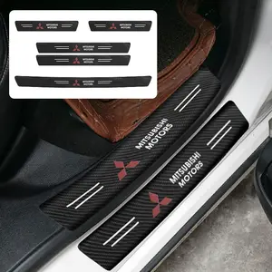 Mitsubishi Outlander Asx L200 Pajero Triton Car Door Sill Leather Scratch Protector Sticker, Stylish Door Step Anti-Scratch Decal
