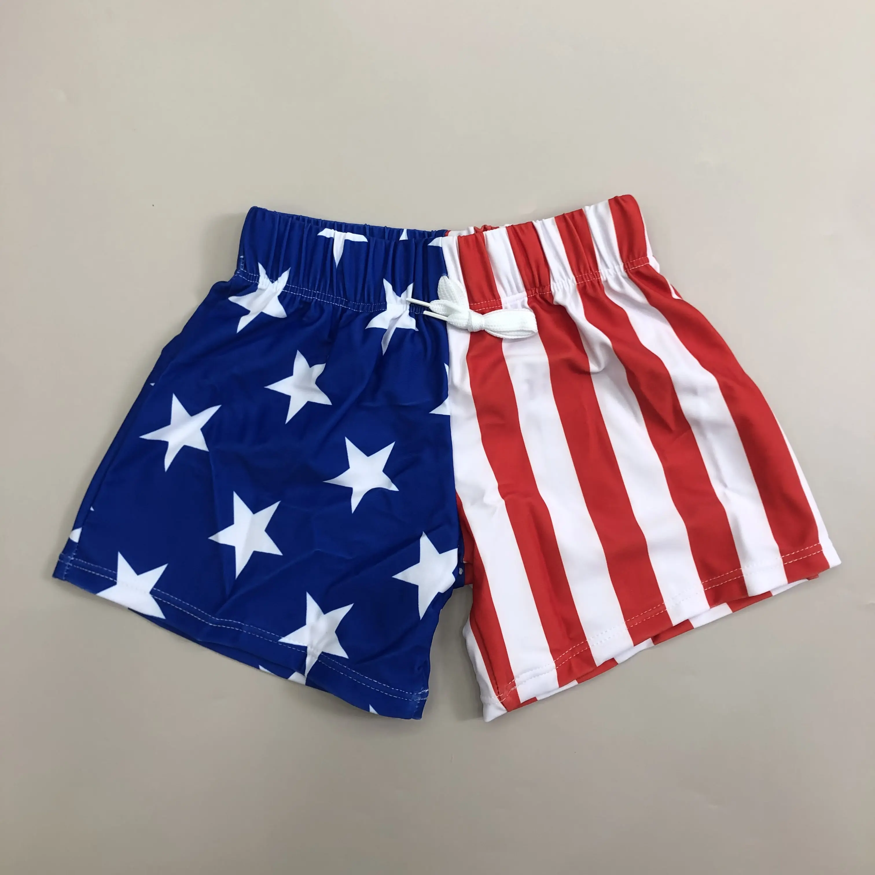Boys' Patriotic American Flag Swim Trunks, Quick Dry Childrens Swimwear for 4th of July and Beach Parties