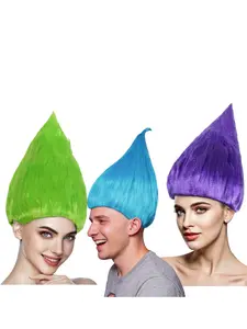 Pointed Tip Adult Wig, Anime Role Play Synthetic Hair, Unisex Halloween Party Costume Accessory, Multiple Colors Available