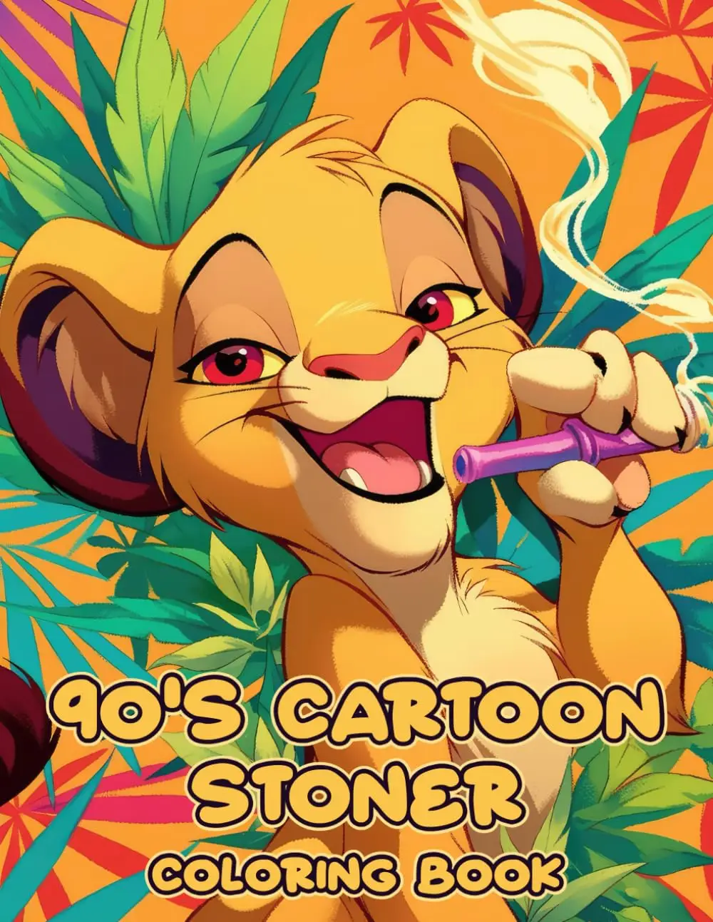 90s Cartoon Stoner Coloring Book: 50 Trippy & Psychedelic Designs for Stress Relief and Relaxation
