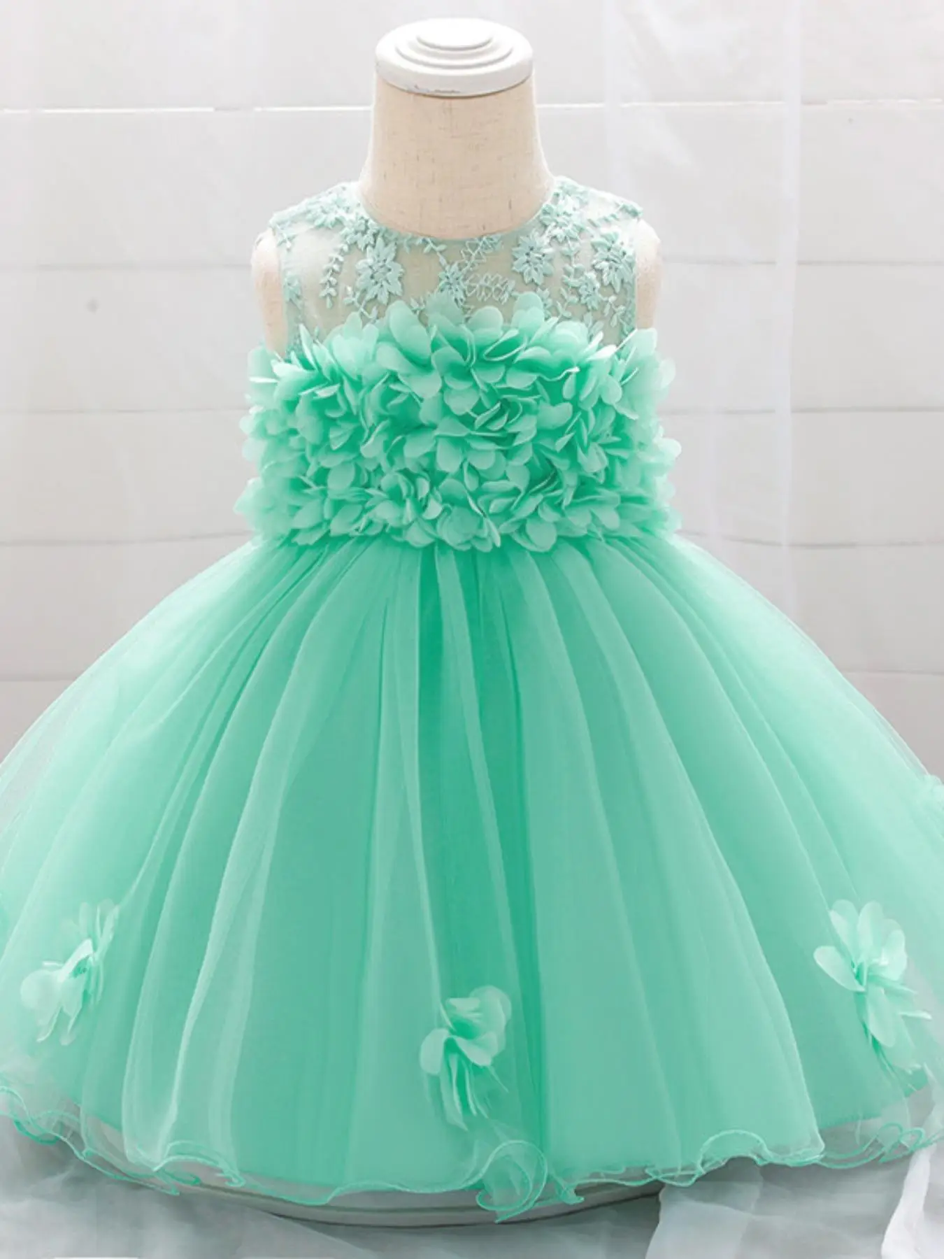 Toddler Girl's Floral Embroidery Formal Dress, Elegant Cute Sleeveless A Line Dress for Party Holiday Wedding Guest, Kids Clothes for All Seasons