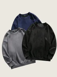 Men's Comfortable Breathable Crew Neck Sweatshirt, Moisture-Wicking Soft Warm Pullover for Cold Weather Activities Daily Wear