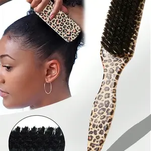 Leopard Print Smoothing Comb, Stylish Portable Hair Brush, Smooths Frizzy Hair, Prevents Static, Ideal for Ponytails, Buns, and Parting Lines