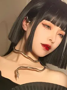 Women's Snake Design Necklace Set, Sexy Snakeskin Pattern Alloy Chain Jewelry, Unique Fashion Accessory for All Seasons