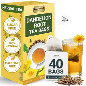 LeafLea 40 Dandelion Root Tea Bags, Dandelion Tea Supports Wellness and a Balanced Lifestyle, 100% Natural & Pure Dandelion Root, Vegan, No Sugar, Caffeine-Free