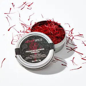 Heray Authentic Afghan Saffron 2 Grams Hand Picked Culinary Creation Vibrant Golden Color Gluten Free Flavor Spice