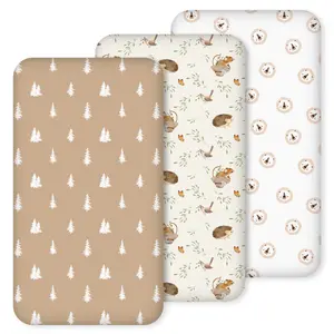 Crib Sheets 3 Pack for Boys Girls, Fitted Sheet for Crib and Toddler Mattress, Super Soft Microfiber Baby Sheet 47x24x6in