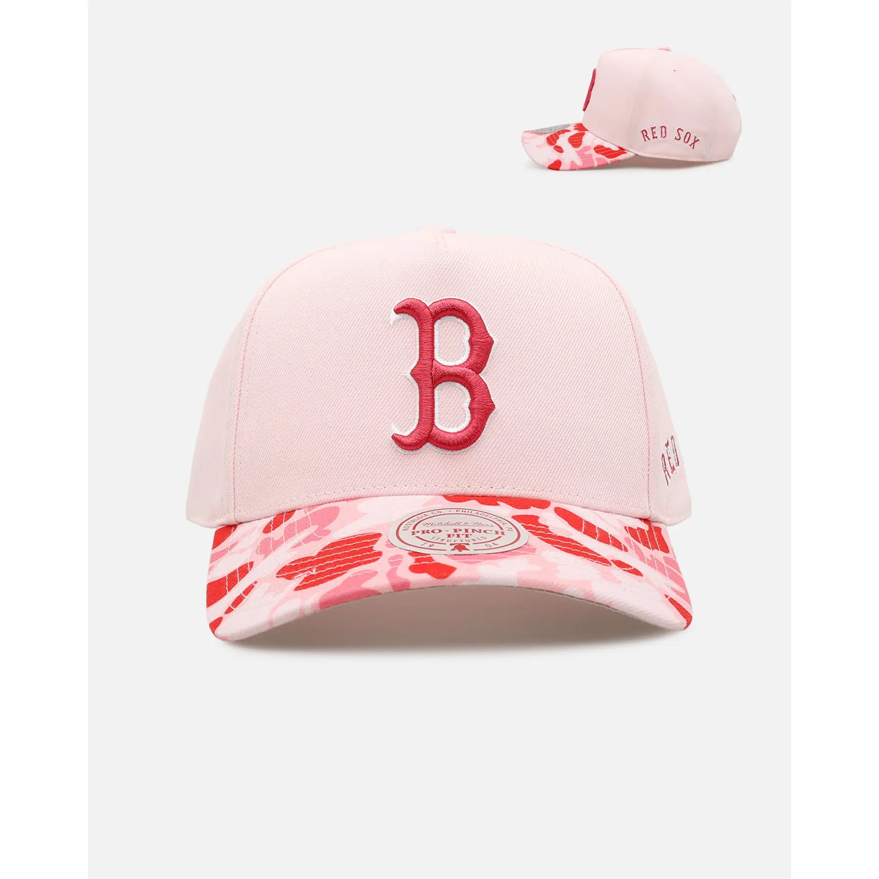 Mitchell & Ness Boston Red Sox 'Pink Camo' Pro Pinch Snapback Pink