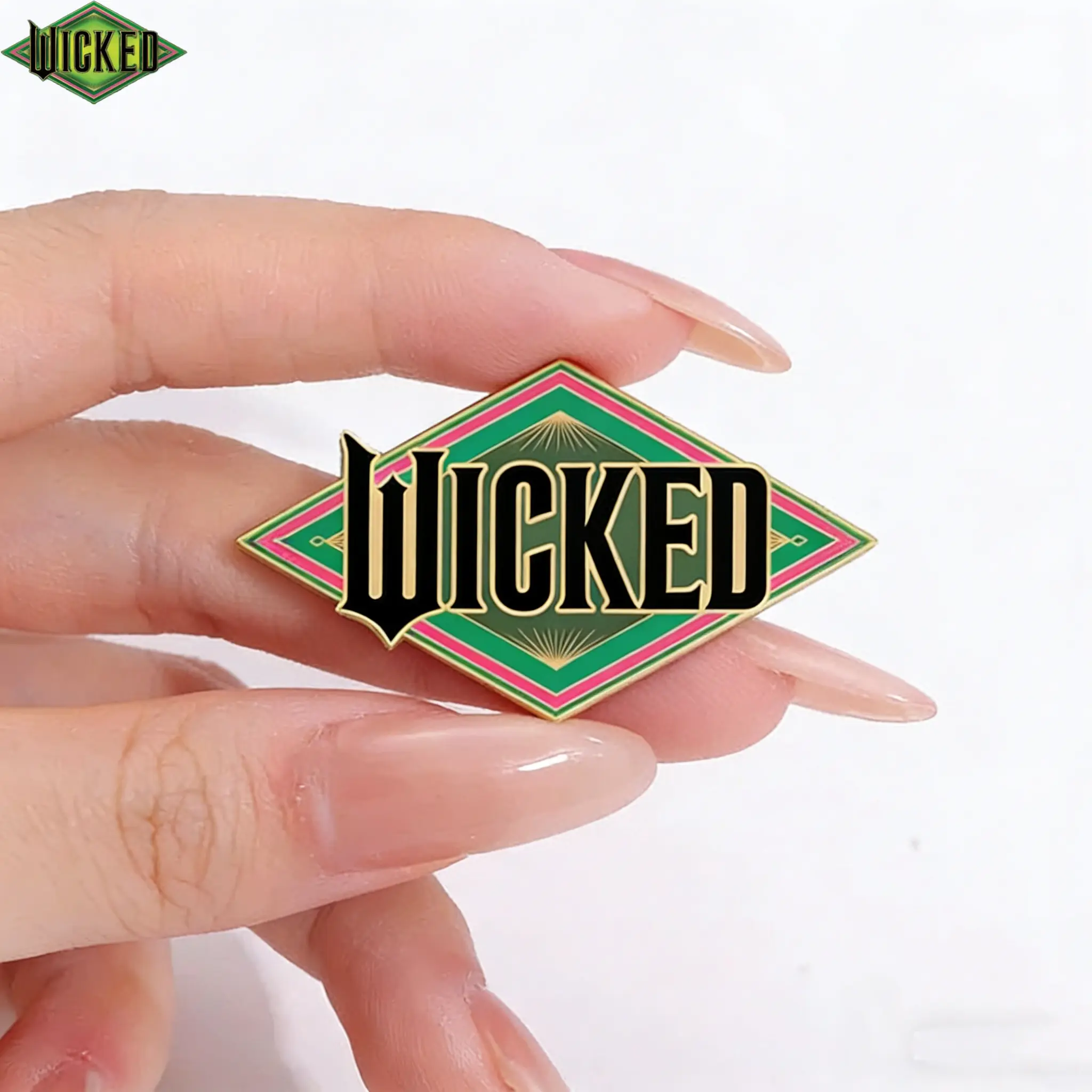 Wicked Officially Licensed Minimalist Metal Enamel Pin, Fashion Accessory for Daily, Decorative Piece, Christmas Gift, Collectible Fan Decor, Enamel Lapel Pins