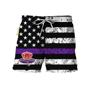 Crown Royal USA Flag Swim Trunks  Men Underwear Beach Short Hawaiian Short For Man Father Papa
