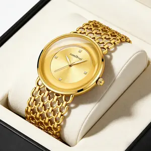 Brand new round wristwatch for women—elegant and fashionable, water-resistant up to 30 meters, featuring a timeless classic design. A perfect gift choice with a light luxury aesthetic.