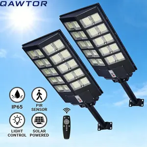 2pcs Solar Parking Lot Light Solar Street Light Outdoor with Motion Sensor IP65 Waterproof Commercial Lighting Adjustable Angle Remote Control