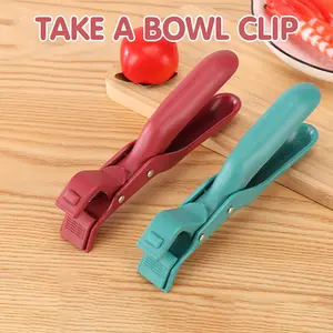 2 Counts Hot Plate Gripper, Red and Green Anti-Scald Tongs