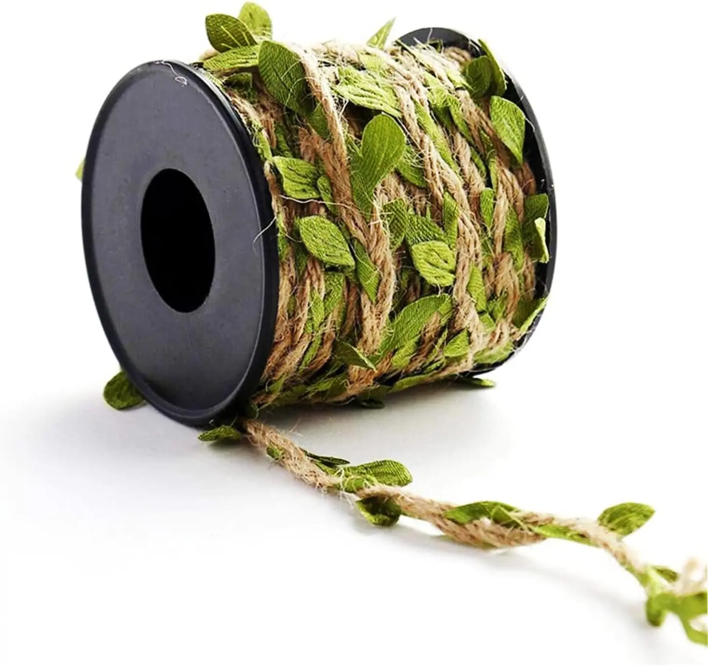33ft Natural Jute Twine Rope – Green Leaf Hemp Burlap String for Gardening & Crafts