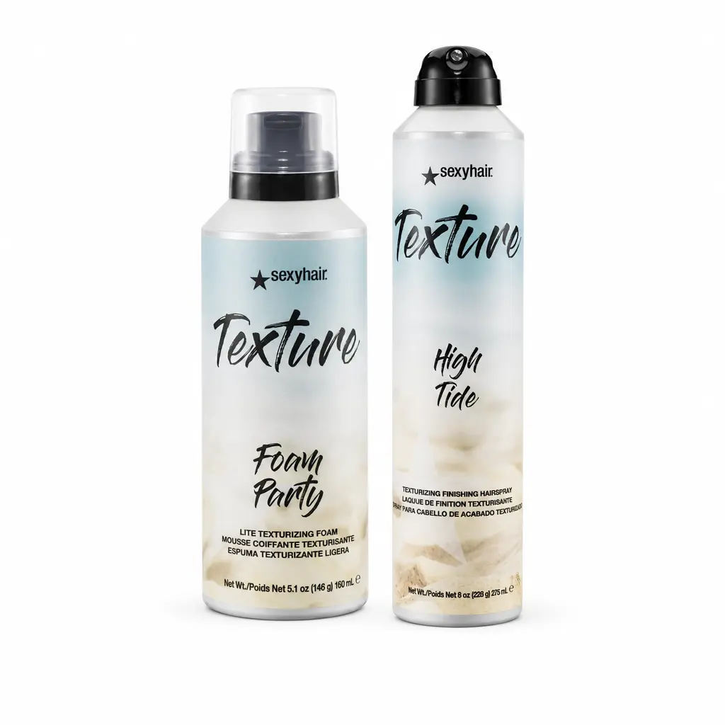 Texture SexyHair Foam Party 5.1oz+High Tide Finishing Spray, 8oz