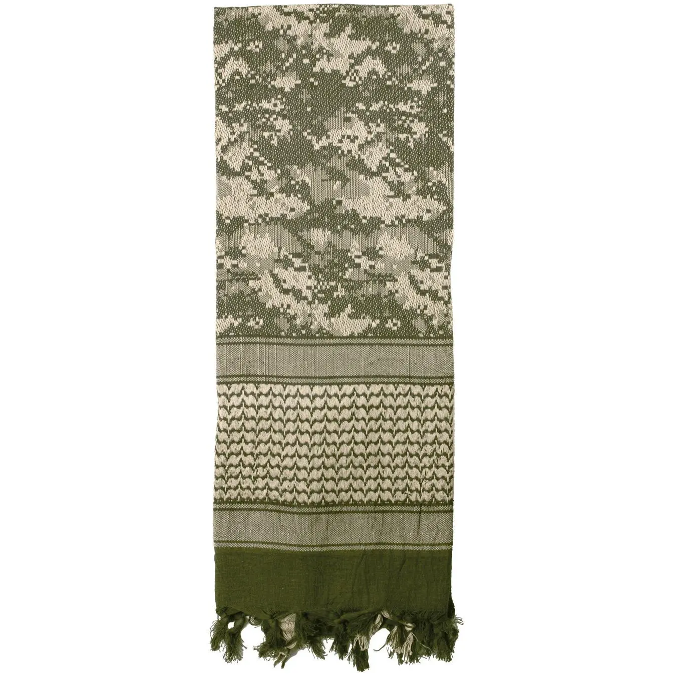 Camo Print Scarves - Tactical Cotton Shemagh Keffiyeh with Decorative Tassels, ACU Digital Headwear for Sun Protection, 42 x 42 Inch, High Quality Stitch