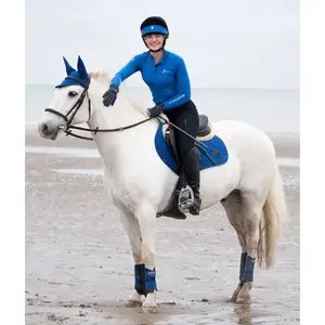 IT07597 LeMieux Suede Close Contact Square English Saddle Pad - Benetton Blue