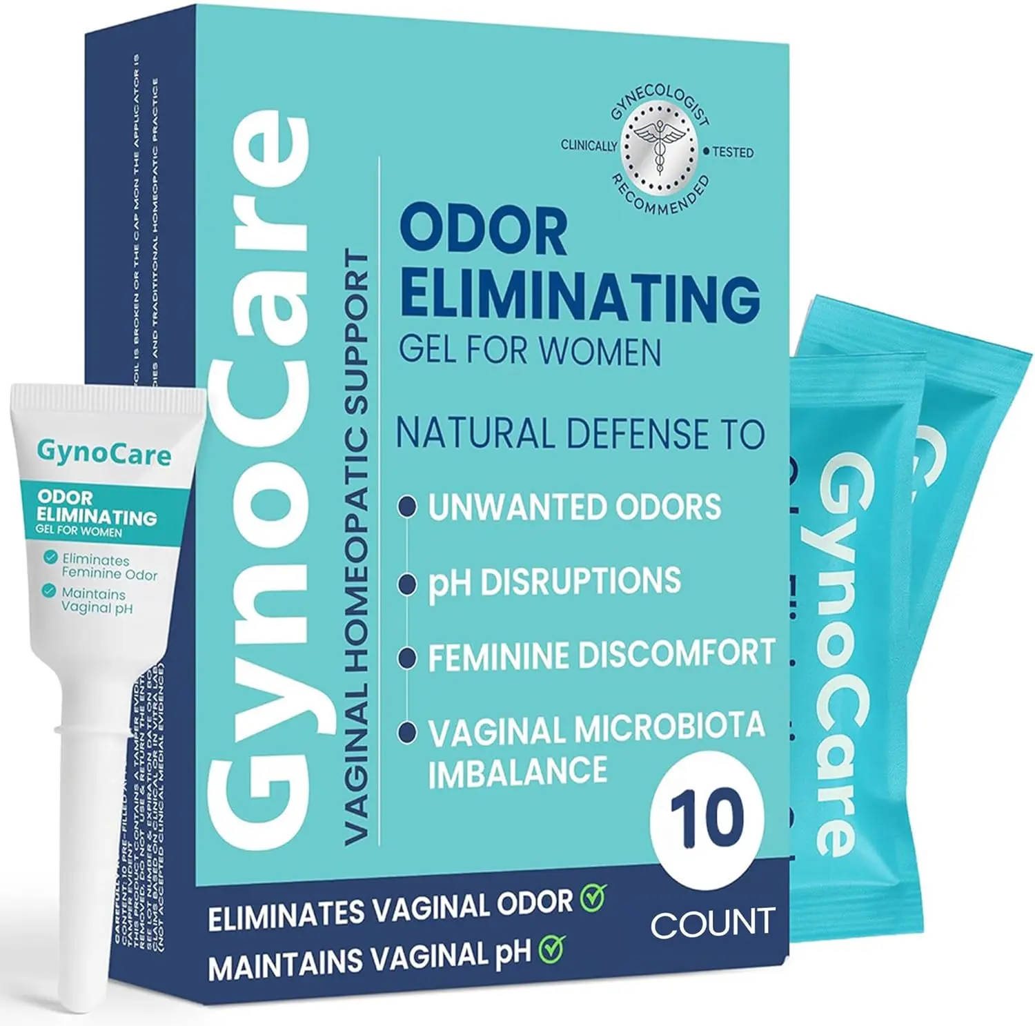Terramed Just Think Comfort pH Balance for Women Vaginal Odor Eliminating Gel | Feminine Care | Vaginal Health | Support for Feminine Odor & Vaginal Microbiota Imbalance | 10 Count