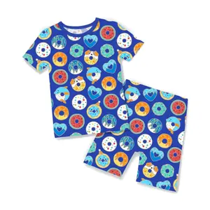 babee Reshinee Bamboo Pajama Set for Boys Girls,12M-8Y Sets,Snug-fitting,Summer,Soft Breathable Stretchy Pjs,Short-Sleeve Snug Fit Sleepwear,Valentine's Day gift