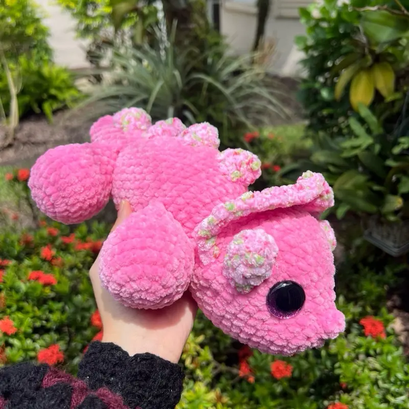 Handmade Pink Cuddle Dino Crochet Plushie – Soft Dinosaur Stuffed Animal