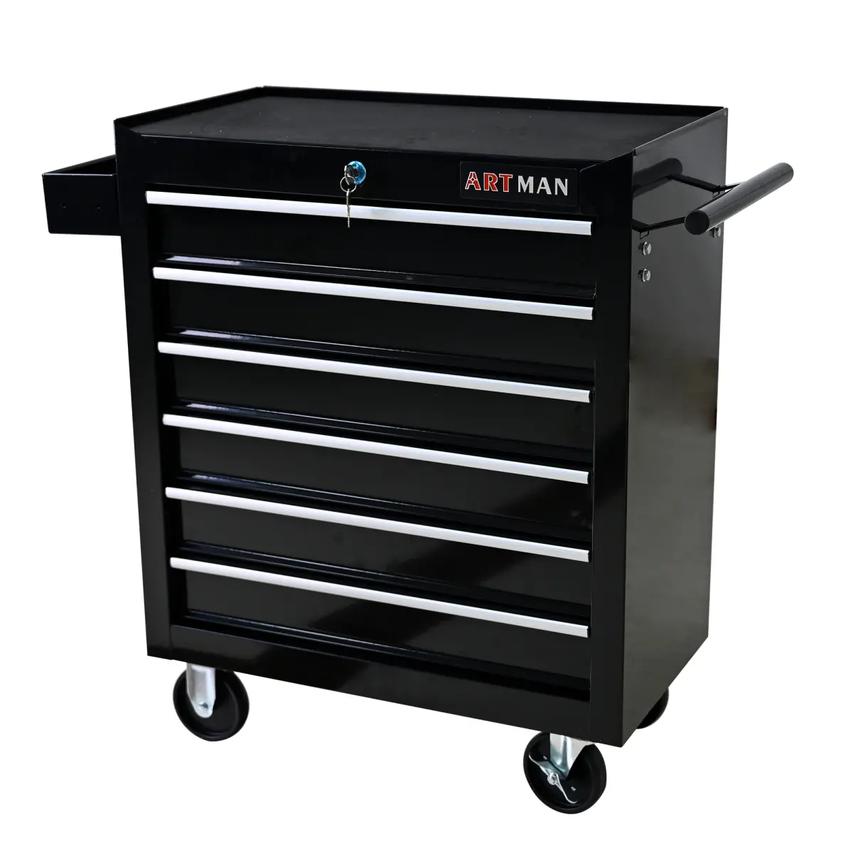 Rolling Tool Chest, 4-6 Drawer Tool Box with Wheels, Heavy Duty Industrial Service Cart Storage Organizer with Locking System, Rolling Tool Box Organizer Tool Case for Garage, Repair Shop-BLACK