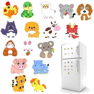 Cute Animal Design, 16pcs/set Cartoon Animal Refrigerator Decorating Magnet for Home Kitchen Office Whiteboard, Dishwasher, Locker, Home Decor