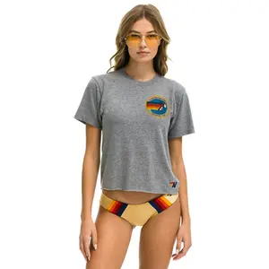 AVIATOR NATION SMALL LOGO BOYFRIEND TEE - HEATHER GREY AVIATOR NATION SMALL LOGO BOYFRIEND TEE - HEATHER GREY