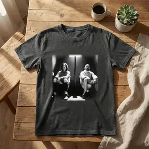 Snape And Heisenberg Restroom Tee, Black And White Crossover Parody Shirt, Unisex Meme Graphic T-Shirt