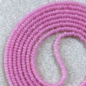 PINK PETALS - Tie On Waist Beads - 45 to 60 inches Waistbeads - Pink Waistbeads - Valentines Day Waistbeads - Belly Beads - Body Beads - African Waistbeads Made By Venus