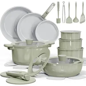 27pcs Ceramic Cookware Set Nonstick, Non Toxic Cookware, Dishwasher/Oven Safe