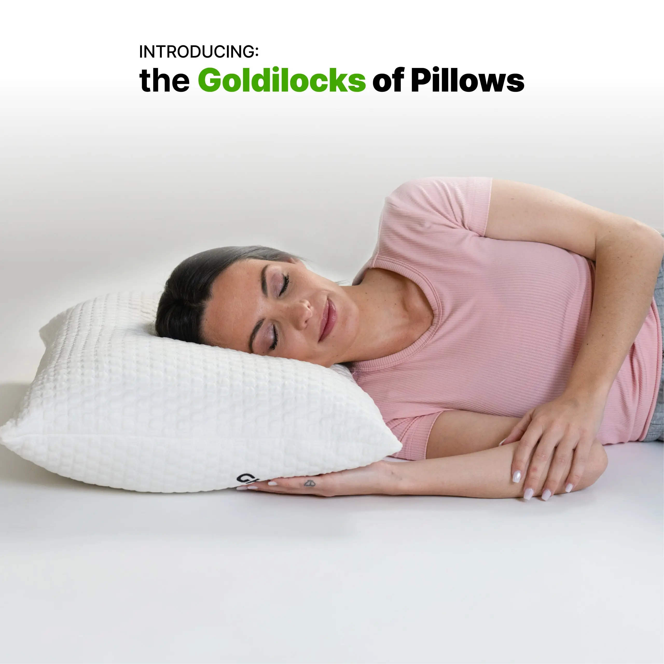 GhostBed Shredded Memory Foam Pillow with Customizable Fill Side Sleepers Comfor...