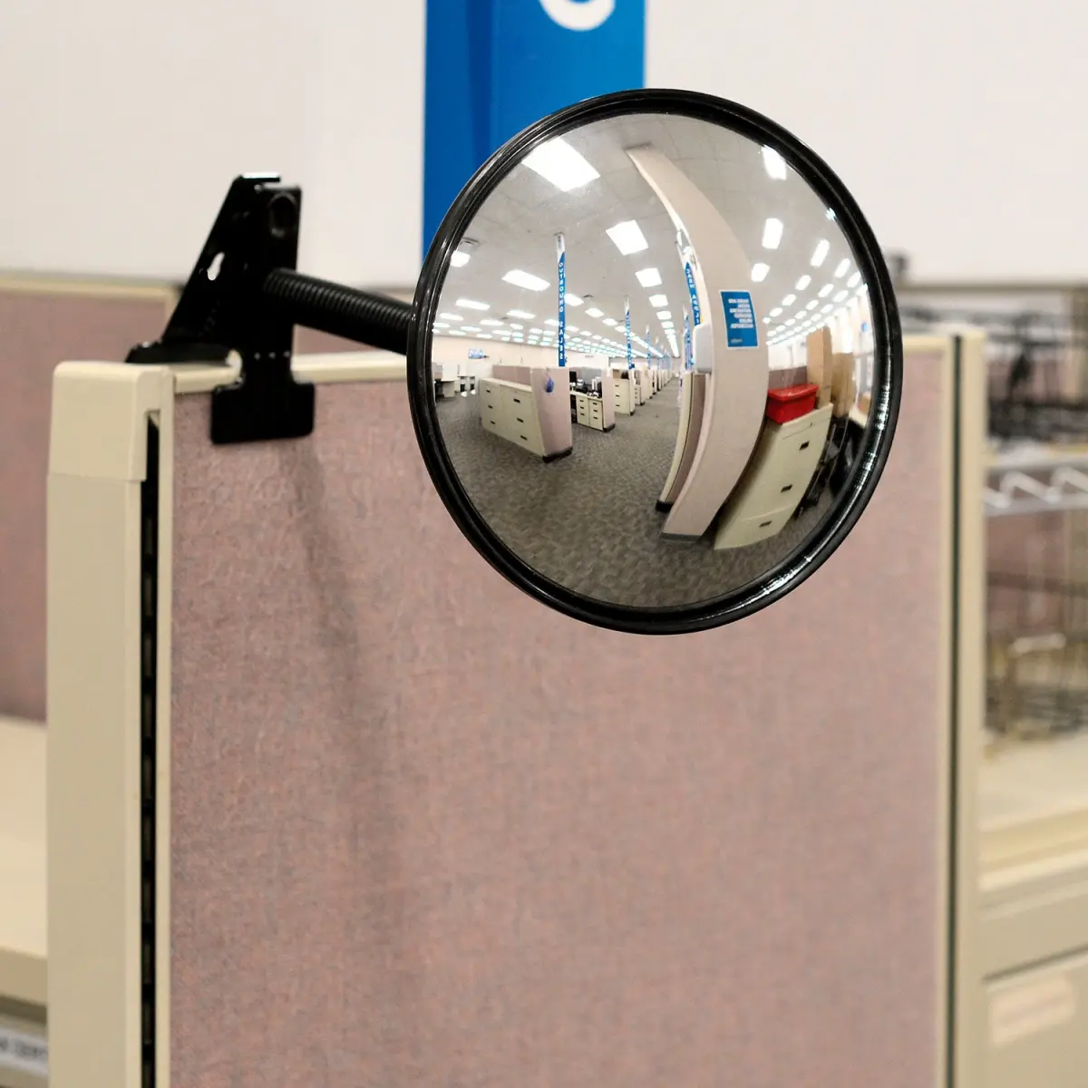 Global Industrial 670562 Plastic Clip-On Convex Acrylic Mirror - 7 in., 160-Deg Viewing Angle, Round, Lightweight, Silver, Safe, Durable, Portable Indoor Home Decor Accessory