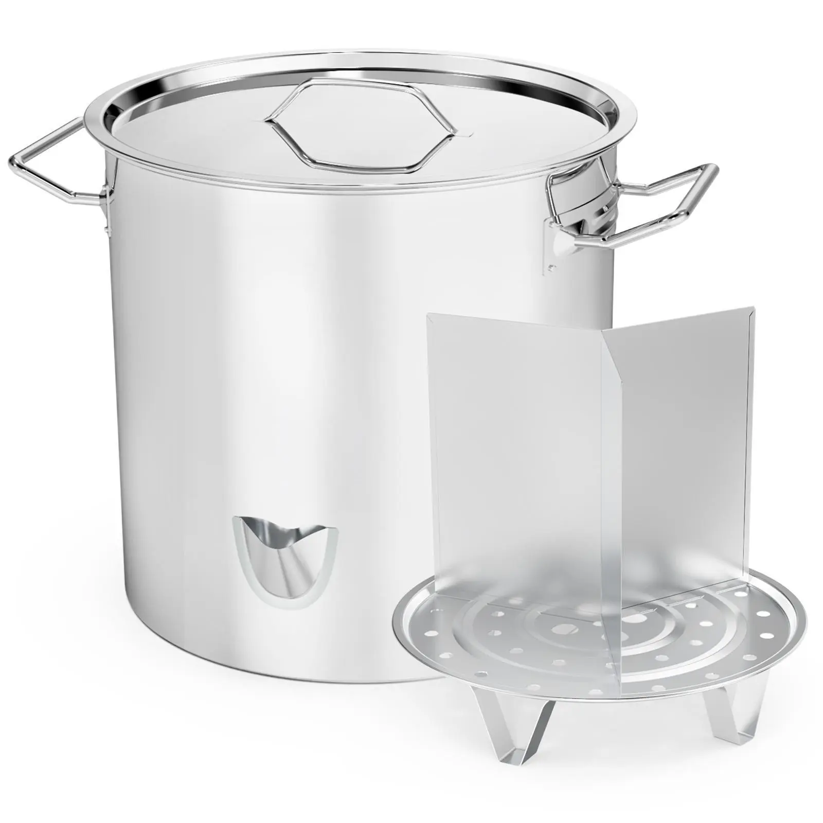 Stainless Steel Duckbill High-Capacity Steamer Pot with 3 Inner Compartments, Cookware for Home and Commercial Kitchen Use