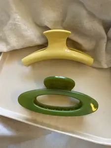 2Pcs,Summer Dopamine Color Geometric Arc Hair Claw Set, Casual Polka Dot Design, Versatile Shark Clip Headwear, Flat Claw Clips