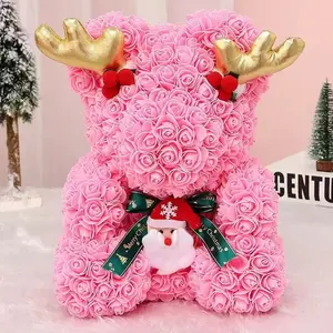 (15.75in) A randomly selected gift given over 356 days. The gift box contains a beautiful preserved flower unicorn PE foam flower set with roses and a bear.