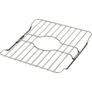 304 Stainless Steel Sink Protector Rack – Rust-Resistant Grid for Kitchen Sink Bottom, Scratch Prevention, Drainage Support – Fits Sinks 10.75" x 12.4", Center Drain Hole Required