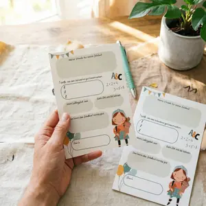 10 German Edition School Entrance Memorial Q&a Cards, Interactive Party Gift Paper, Future Message Card, Nostalgic Interaction Cards