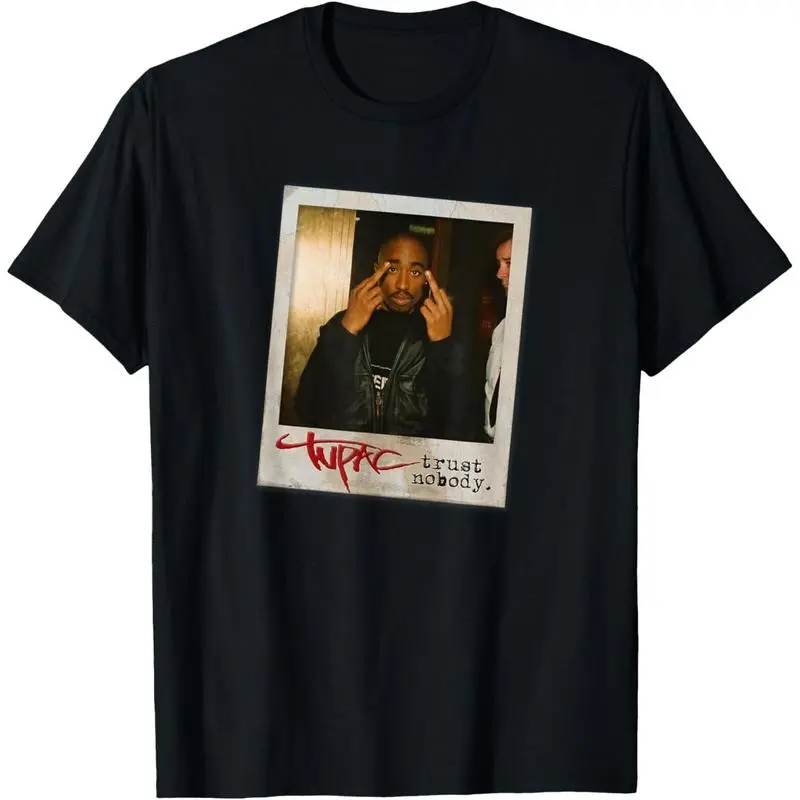 Tupac "Trust Nobody" Photo T-Shirt Iconic 2Pac Graphic Tee for Men and Women Vintage Hip-Hop Rap Legend Soft 100% Cotton Relaxed Fit Unisex Top for 90s Rap Culture Fans