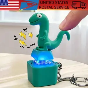 Lizard Frog Duck Button Sound Keychain, Rechargeable Animal Keychains with Sound and Colorful Lights,2026 New Adults Keyboard Clicker Lizards Fidget Keychain, Portable Anxiety Relief Keychain
