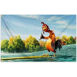 Chicken Flag Chicken Merch Double Sided Printing Funny Man Cave Wall Meme Flags for Bedroom Room Guys College Dorm Wall Poster Banner Tapestry Decor Landscape Retro Swiss