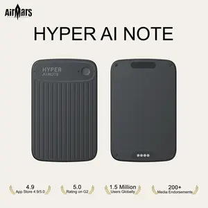 Airmars HYPER AI NOTE Voice Recorder with Magnetic Black Protective Case Smart AI Voice-to-Text Recorder Professional Smart Meeting & Note-Taking Tool for Office Study Interview Business