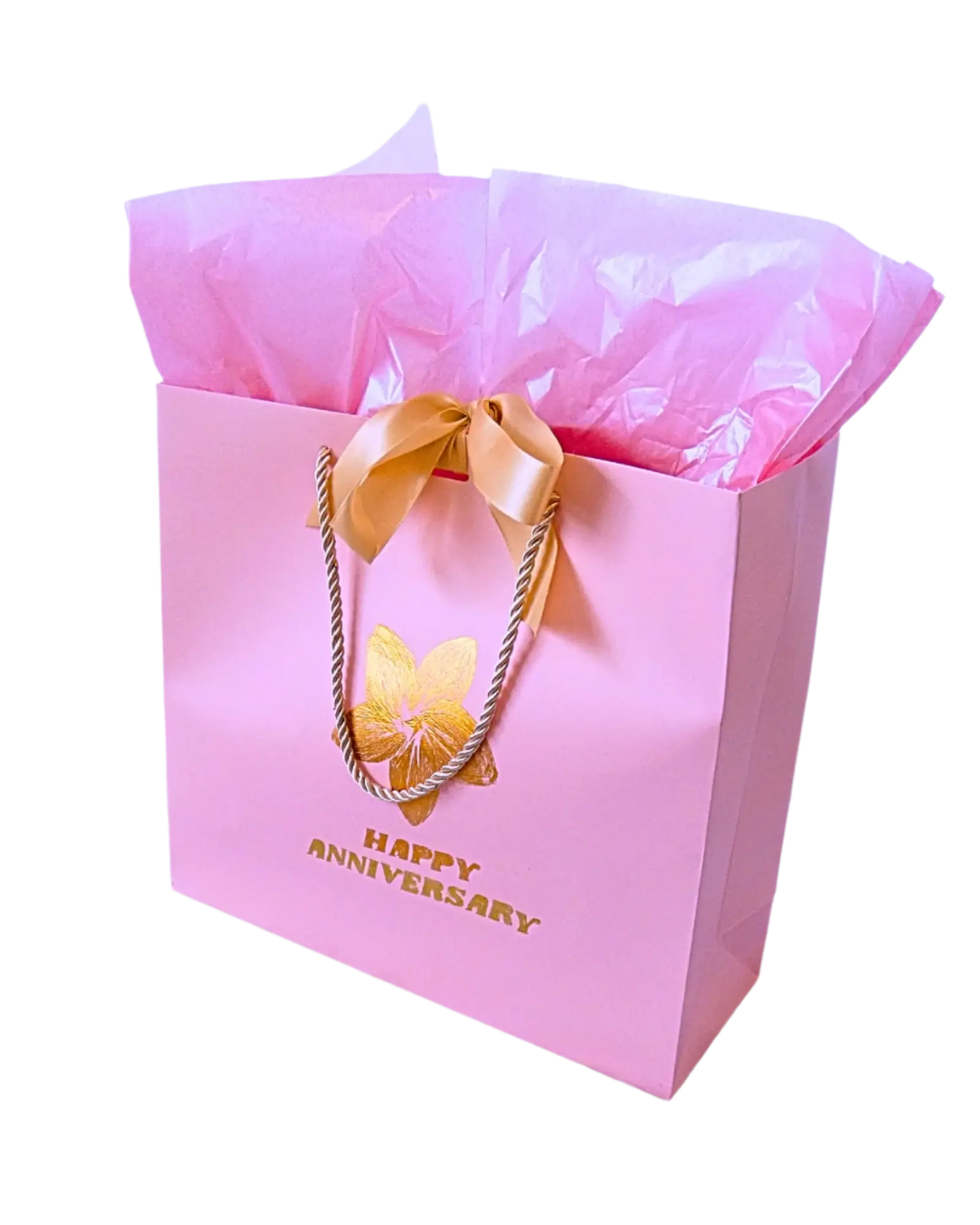 Luxurious Personalized Pink Ribbon Gift Bag – Custom Name Gift Packaging for Birthdays, Bridesmaids, Weddings & Self-Care Gifts